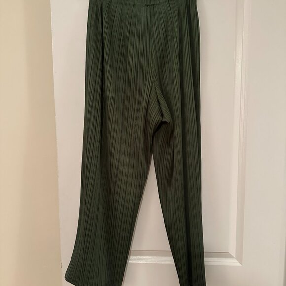 Issey Miyake Pleats Please Forest Green Pants - Size 5 - Picture 6 of 6